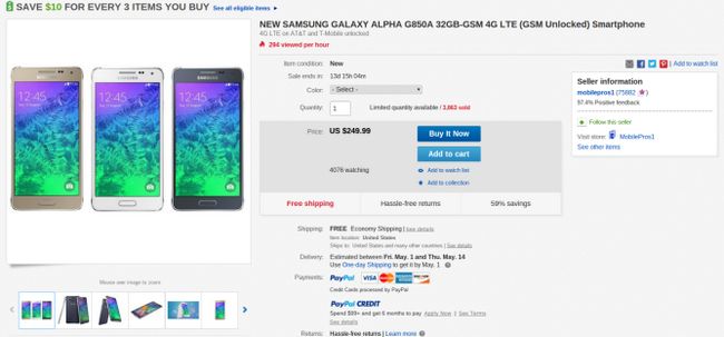 Fotografía - [Offre Alerte] Brand New Unlocked AT & T Galaxy Alpha 32 Go 250 $ sur eBay
